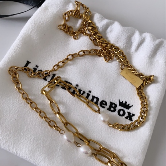 Fresh Pearl chain necklace vintage look - Picture 1 of 4